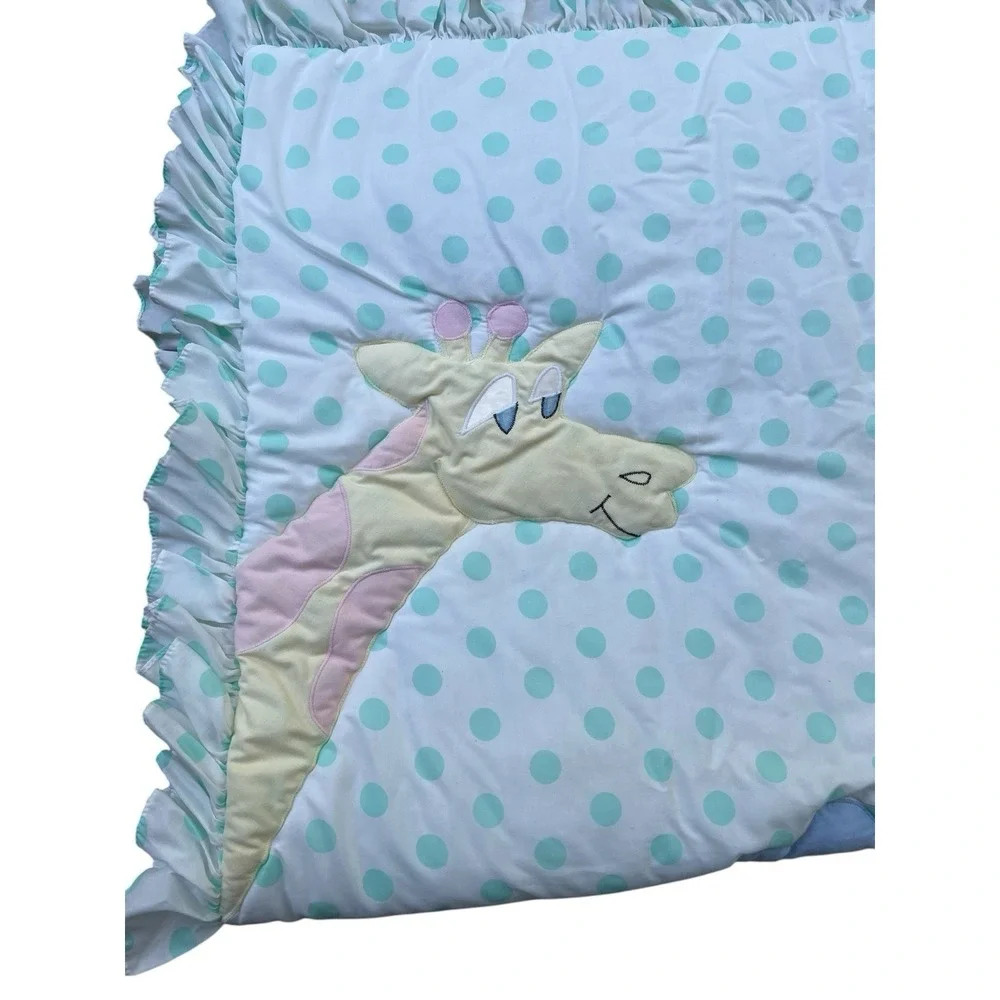 Baby Comforter and Wall Hanging Jungle Animals‎ Blue Green